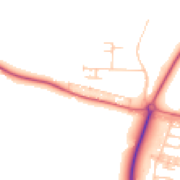 Daytime road noise heatmap for DL17 0HN