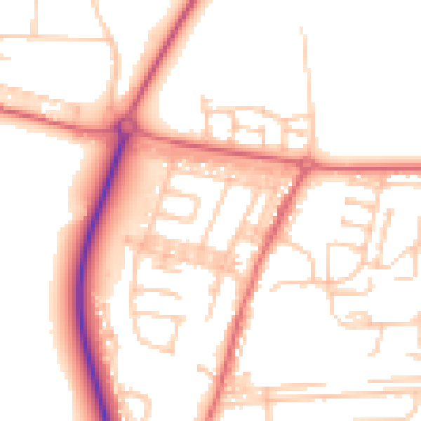 Daytime road noise heatmap for DL17 0HX