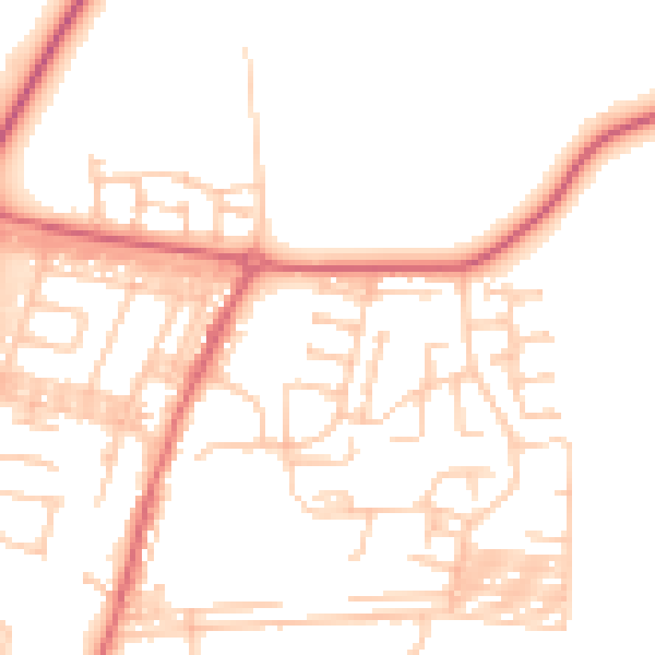 Daytime road noise heatmap for DL17 0QY