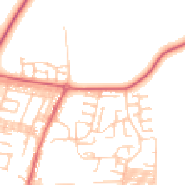 Daytime road noise heatmap for DL17 0RA