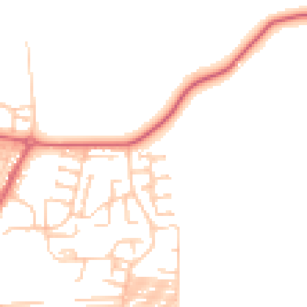 Daytime road noise heatmap for DL17 0RQ