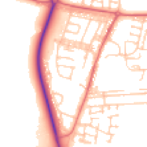 Daytime road noise heatmap for DL17 0RT