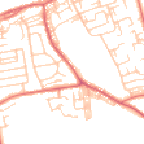 Daytime road noise heatmap for DL17 8AL
