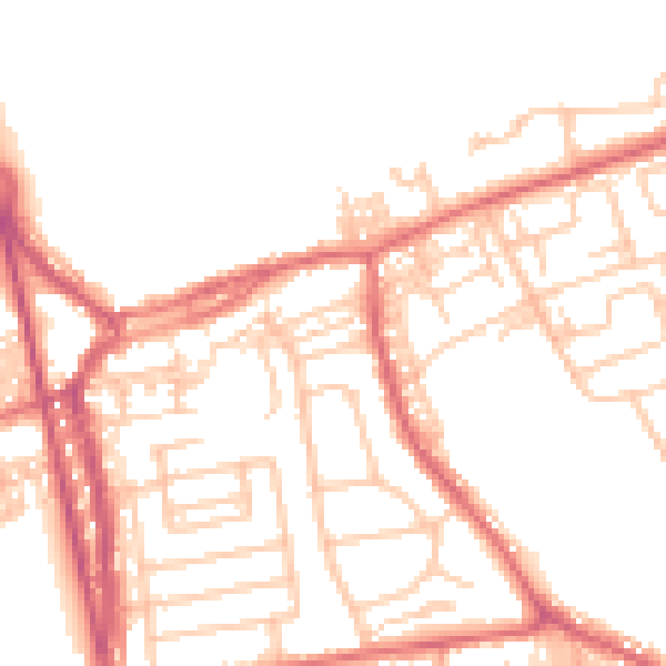 Daytime road noise heatmap for DL17 8DS