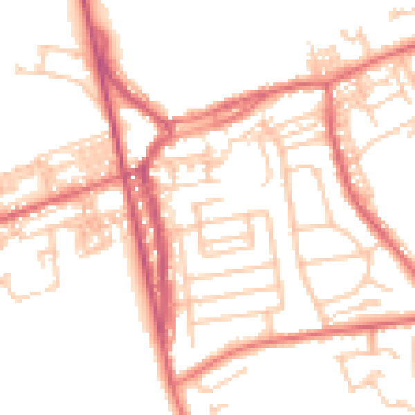 Daytime road noise heatmap for DL17 8HJ