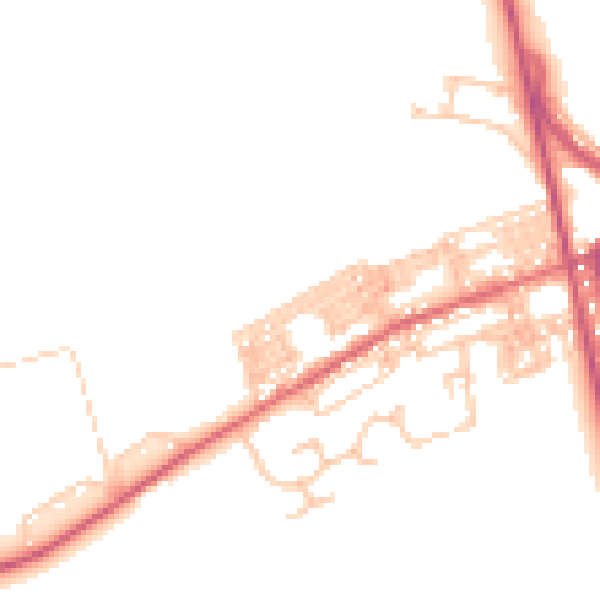 Daytime road noise heatmap for DL17 8NX