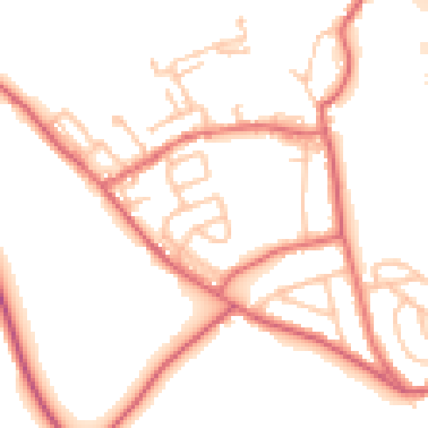 Daytime road noise heatmap for DL17 9EN