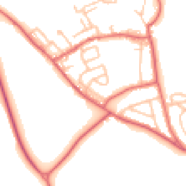 Daytime road noise heatmap for DL17 9EP
