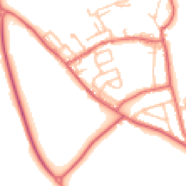 Daytime road noise heatmap for DL17 9ES