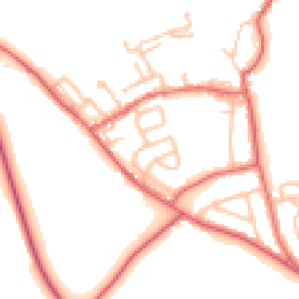 Daytime road noise heatmap for DL17 9EW