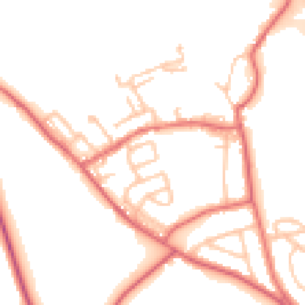 Daytime road noise heatmap for DL17 9JP