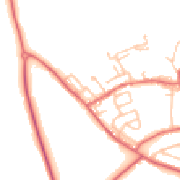 Daytime road noise heatmap for DL17 9LL