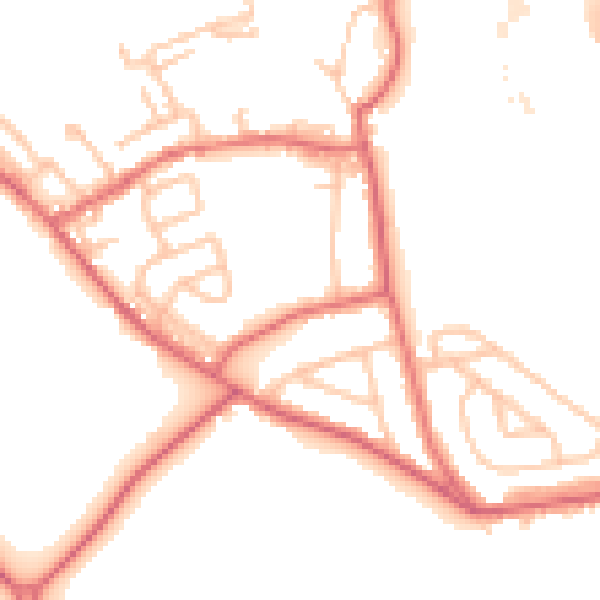 Daytime road noise heatmap for DL17 9PJ