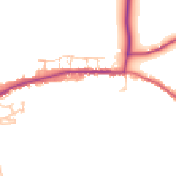 Daytime road noise heatmap for DL2 3NQ