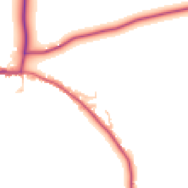 Daytime road noise heatmap for DL2 3PE