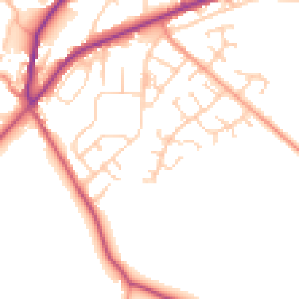 Daytime road noise heatmap for DN12 2LN