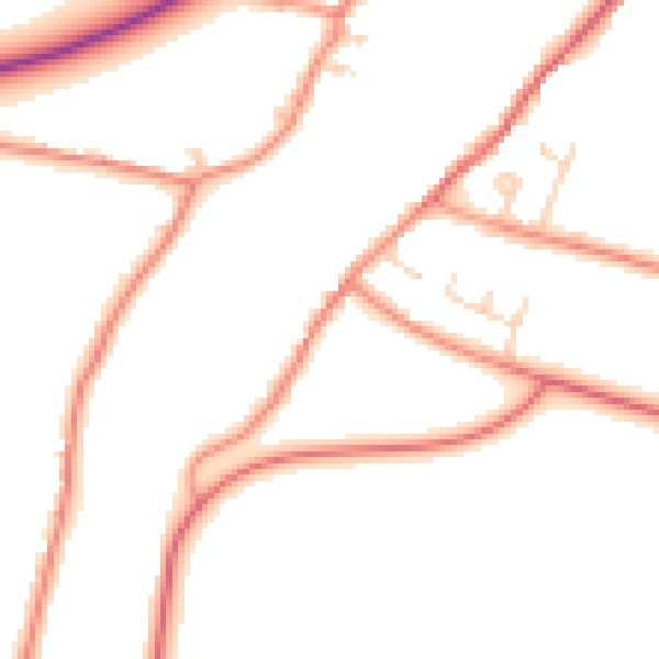 Daytime road noise heatmap for DN17 3NQ