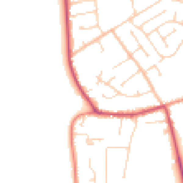 Daytime road noise heatmap for DN20 0AP