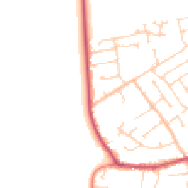 Daytime road noise heatmap for DN20 0AT