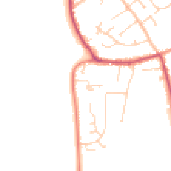 Daytime road noise heatmap for DN20 0BD