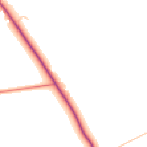 Daytime road noise heatmap for DN20 0BZ