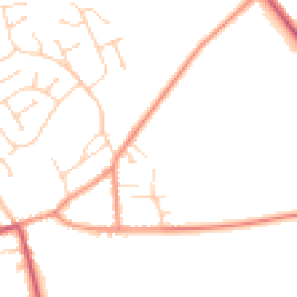 Daytime road noise heatmap for DN20 0DE
