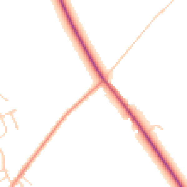 Daytime road noise heatmap for DN20 0DH
