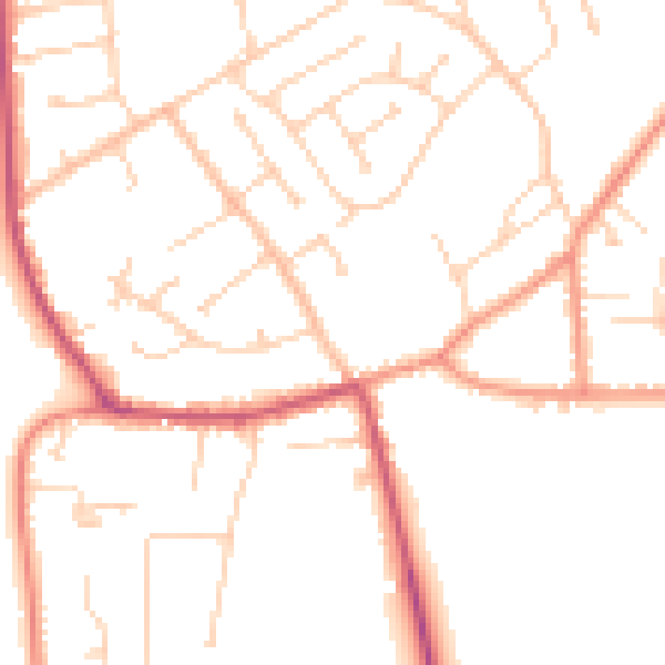 Daytime road noise heatmap for DN20 0DP