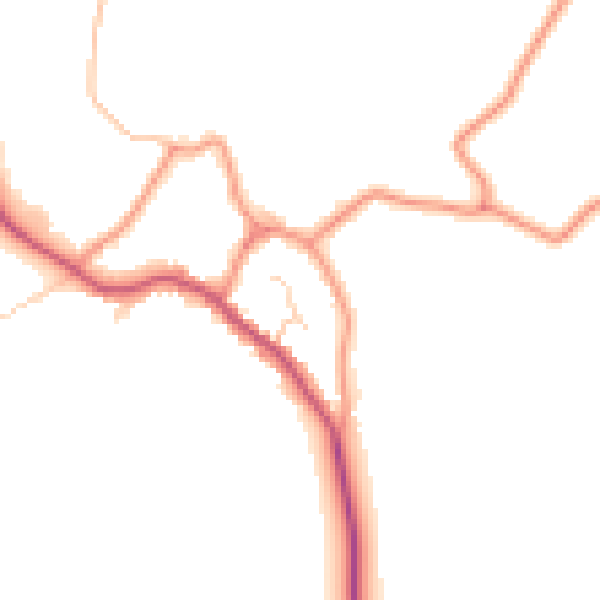 Daytime road noise heatmap for DN20 0FE