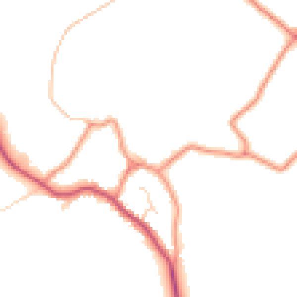 Daytime road noise heatmap for DN20 0GA