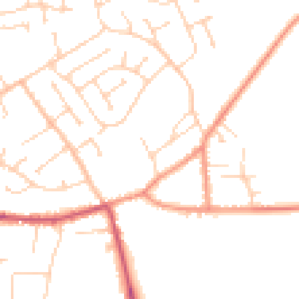Daytime road noise heatmap for DN20 0HR