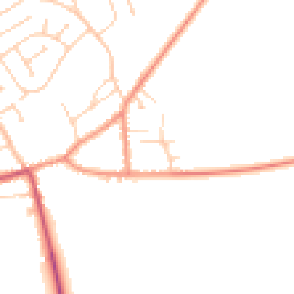 Daytime road noise heatmap for DN20 0JD