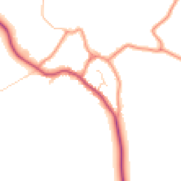 Daytime road noise heatmap for DN20 0LY