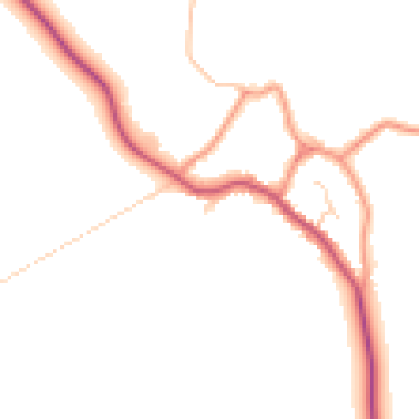 Daytime road noise heatmap for DN20 0LZ
