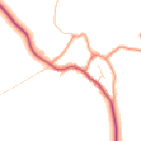Daytime road noise heatmap for DN20 0NA