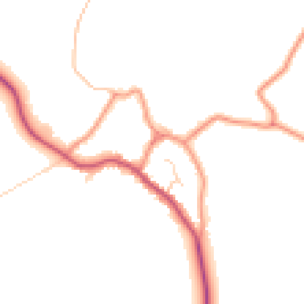 Daytime road noise heatmap for DN20 0NW