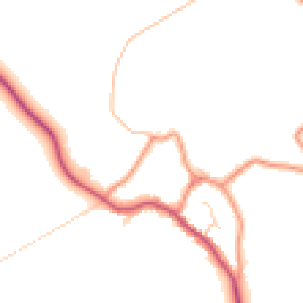 Daytime road noise heatmap for DN20 0PE