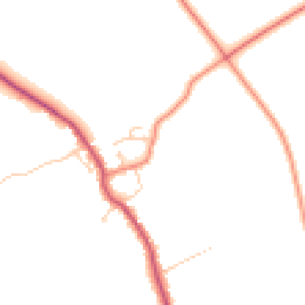 Daytime road noise heatmap for DN20 0PS