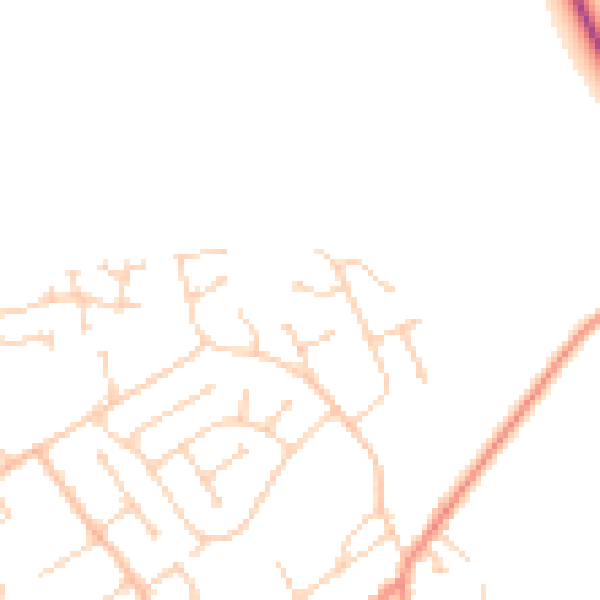 Daytime road noise heatmap for DN20 0SB