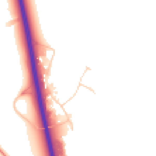 Daytime road noise heatmap for DN20 0SQ
