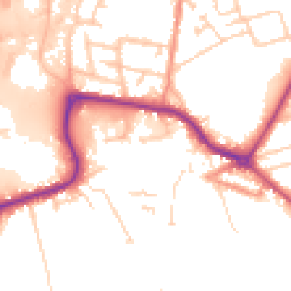 Daytime road noise heatmap for DN20 8JL