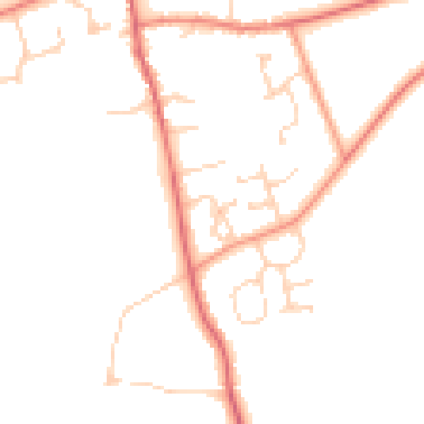 Daytime road noise heatmap for DN20 9AW