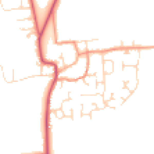 Daytime road noise heatmap for DN20 9EF