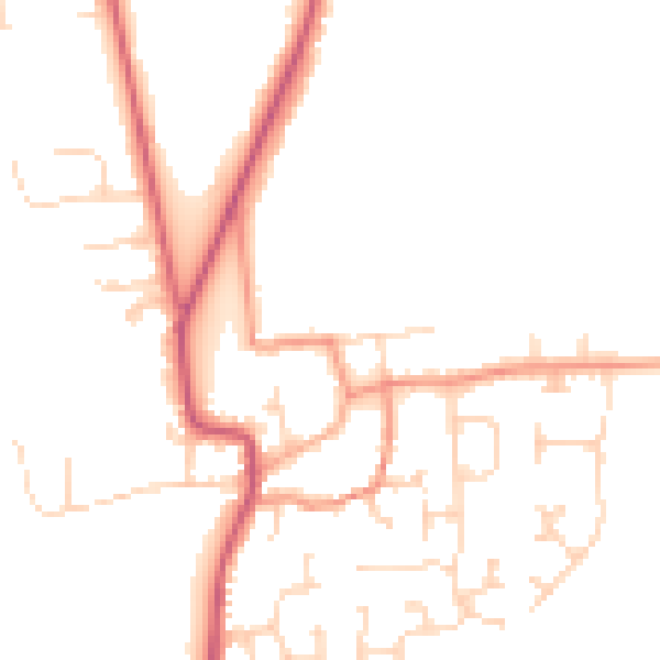 Daytime road noise heatmap for DN20 9EQ
