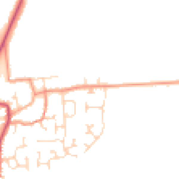 Daytime road noise heatmap for DN20 9PQ