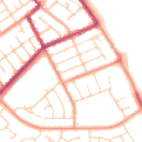 Daytime road noise heatmap for DN35 0BT