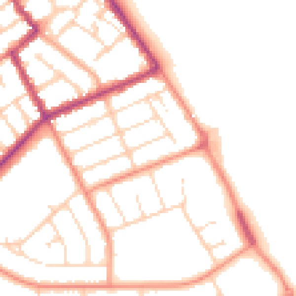Daytime road noise heatmap for DN35 0BU