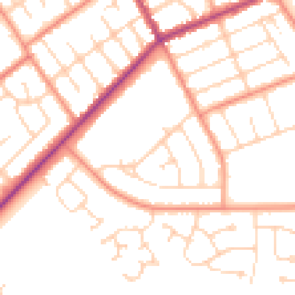 Daytime road noise heatmap for DN35 0DP