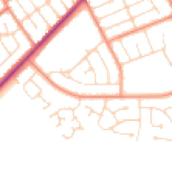 Daytime road noise heatmap for DN35 0DR