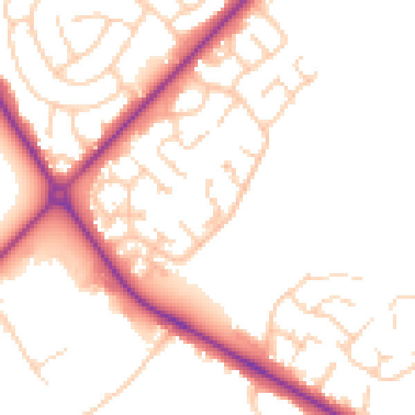 Daytime road noise heatmap for DN35 0SJ